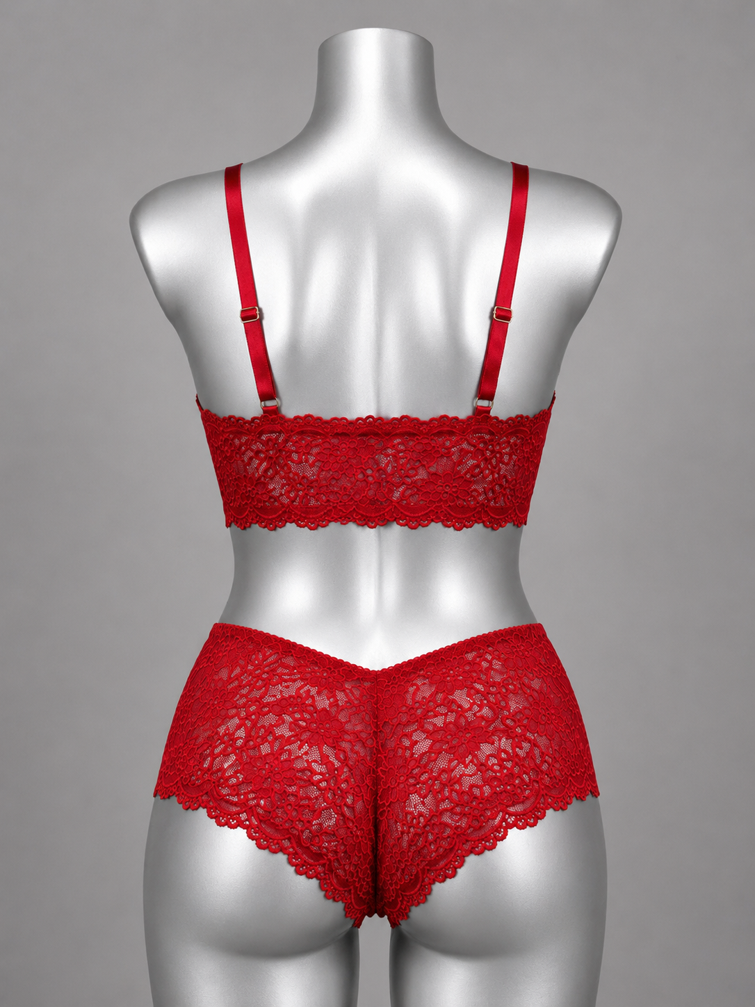 💜 Lingerie ensemble dentelle rouge sans armature – Taille 56 bonnet 130 E/F/G/H 💜