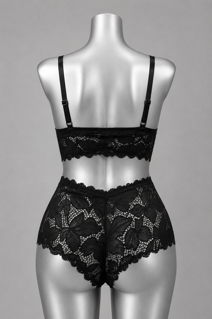 💜 Lingerie ensemble dentelle noir sans armature – Taille 54 bonnet 125 E/F/G – 130 D 💜