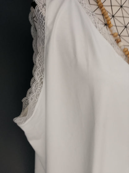 🌹 débardeur blanc dentelle taille 58 grande taille fluide col v romantique bohème 🌹