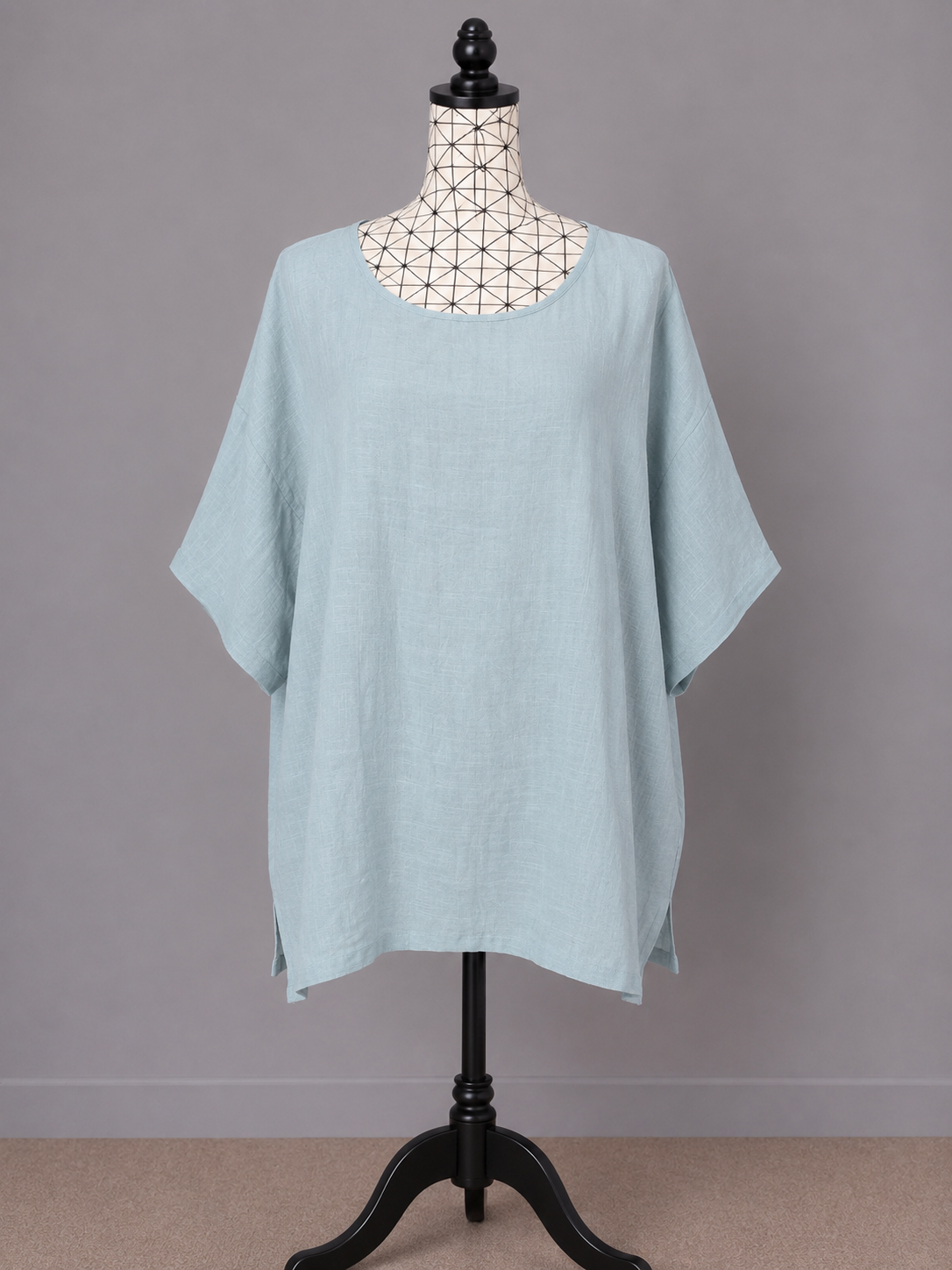🌹 t-shirt bleu ciel taille 58 grande taille oversize fluide ouvert côtés confortable 🌹