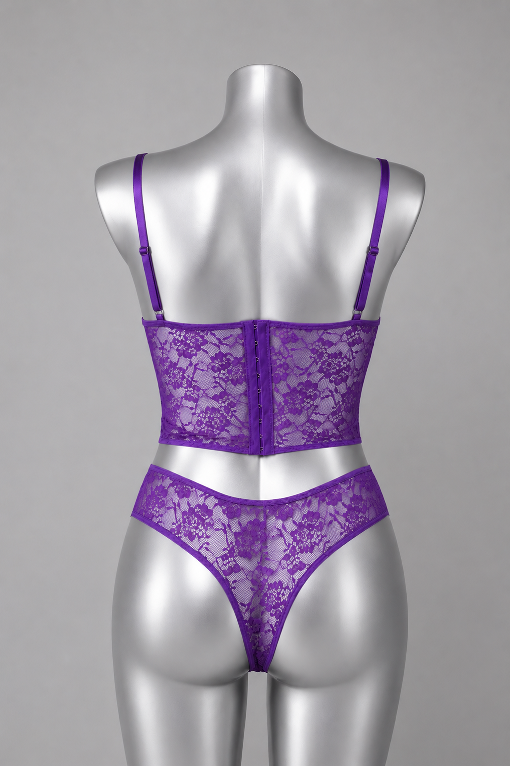 💜 lingerie ensemble dentelle violet avec armature – Taille 52 💜