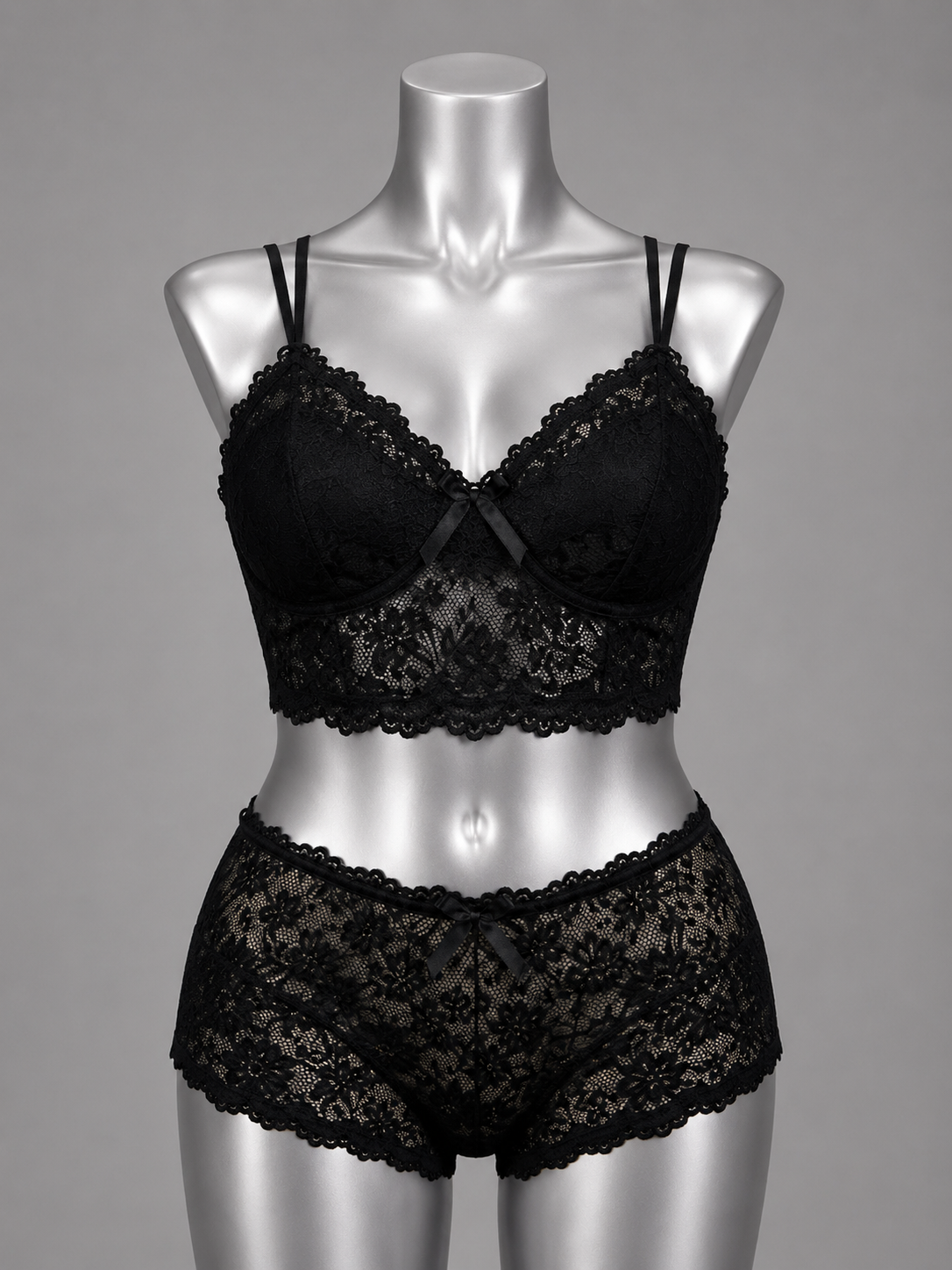 💜 Lingerie ensemble dentelle noir sans armature – Taille 54 bonnet 125 E/F/G – 130 D 💜