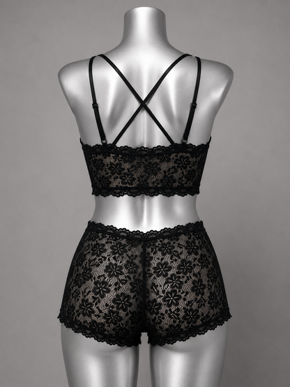 💜 Lingerie ensemble dentelle noir sans armature – Taille 54 bonnet 125 E/F/G – 130 D 💜