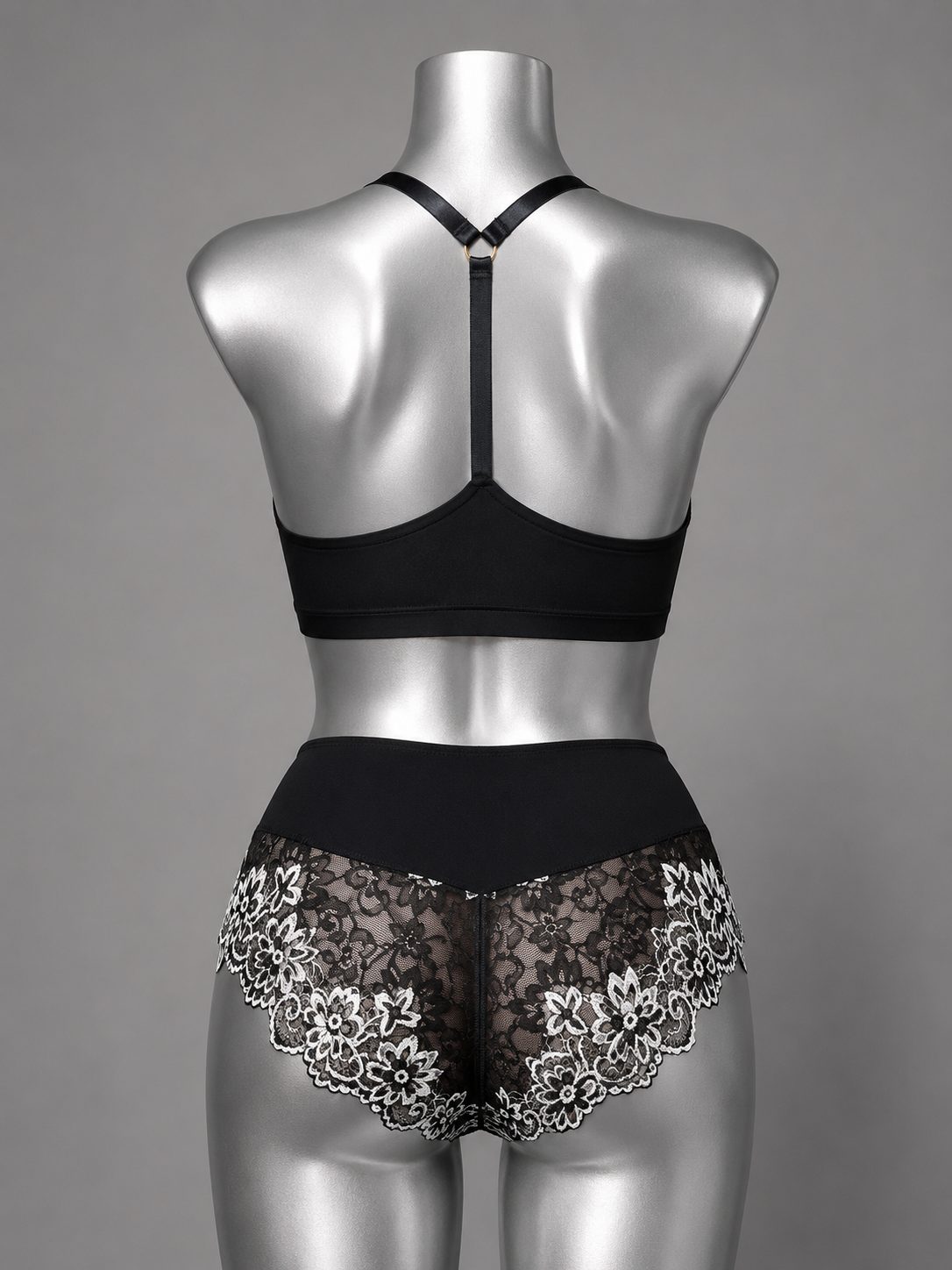 💜 Lingerie ensemble dentelle noir et blanc sans armature – Taille 52 bonnet 120 E/F/G - 140 D 💜