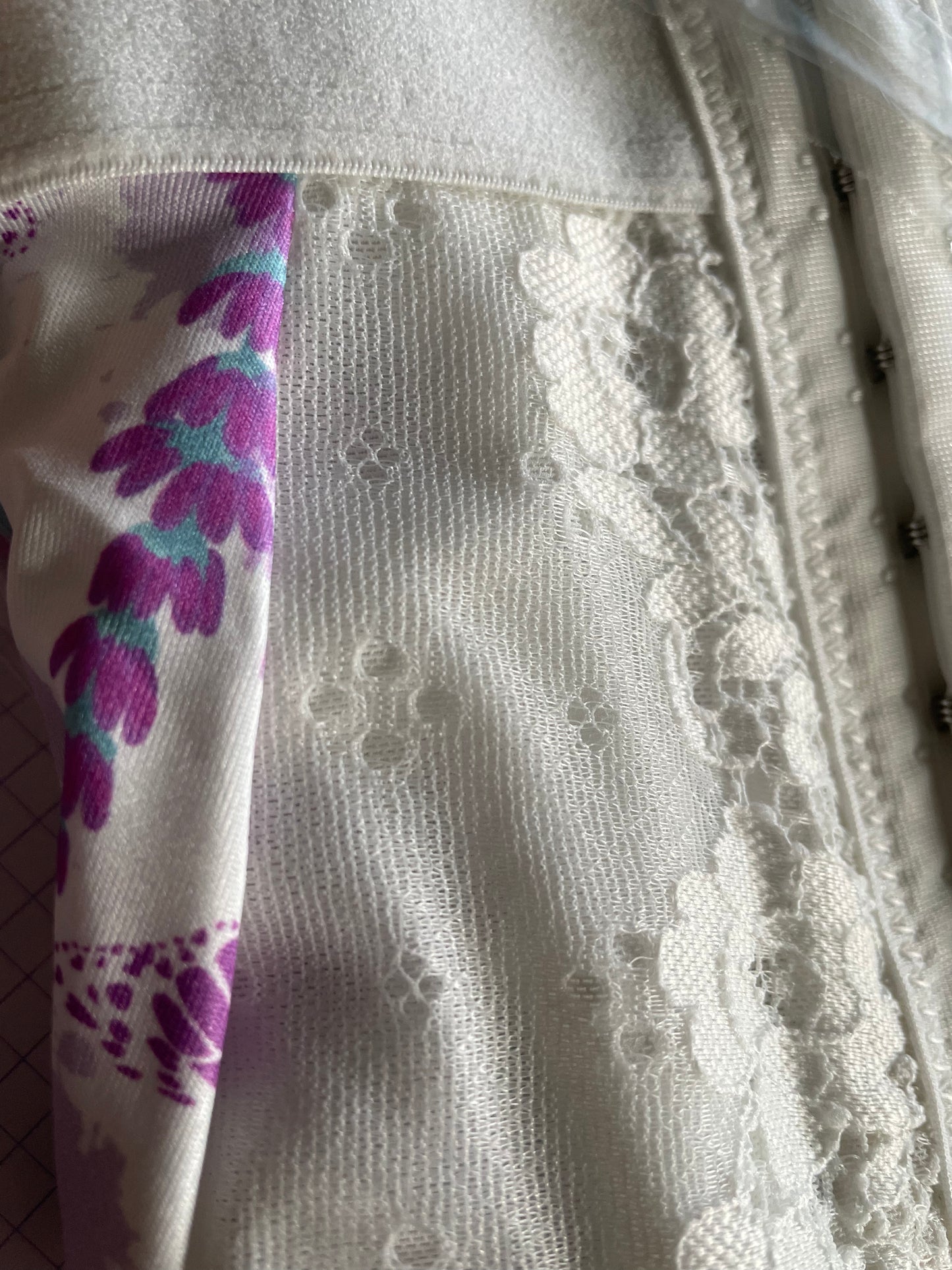 💜 Lingerie ensemble dentelle blanc et violet sans armature – Taille 58 bonnet 135 E/F/G/H 💜