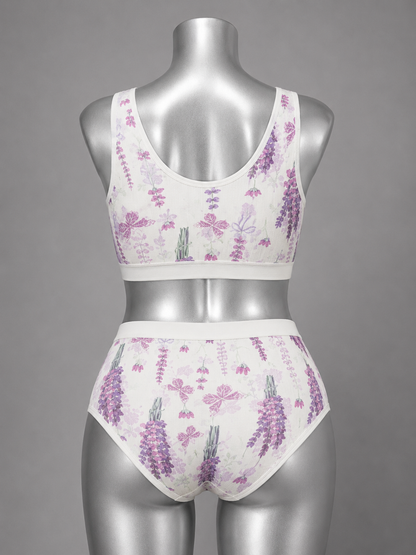 💜 Lingerie ensemble dentelle blanc et violet sans armature – Taille 58 bonnet 135 E/F/G/H 💜