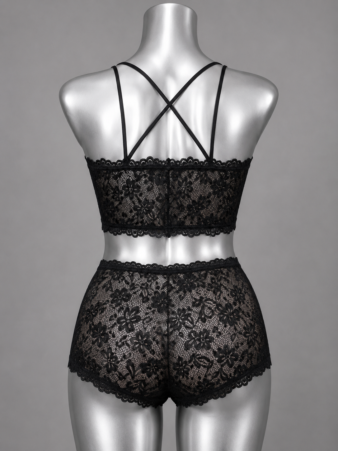 💜 Lingerie ensemble dentelle noire sans armature – Taille 54 bonnet 125 E/F/G – 130 D 💜