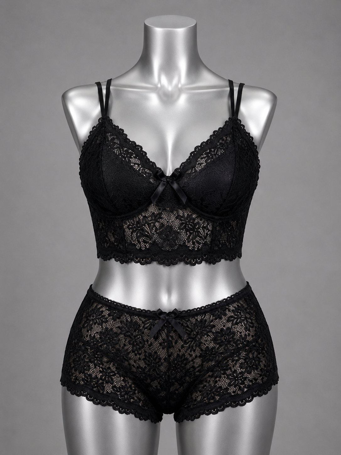 💜 Lingerie ensemble dentelle noire sans armature – Taille 54 bonnet 125 E/F/G – 130 D 💜